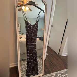 RVCA polka dot mid-maxi dress
